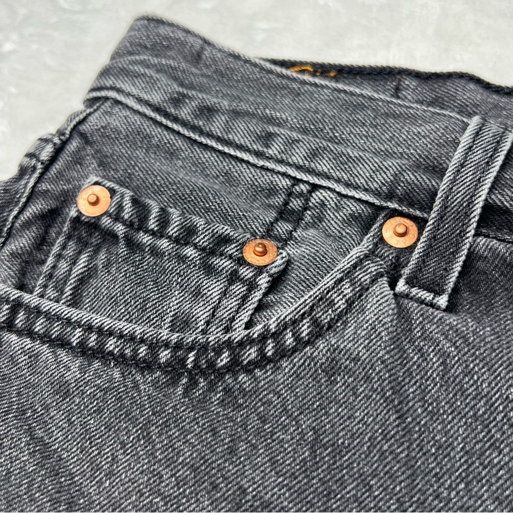 Levi’s 501 Shorts Demin Cutoff Distressed Frayed 90s Raw Hem Faded Black 27 - Picture 7 of 15